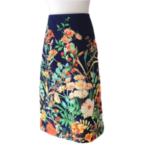 New York & Company 7th Avenue Multicolor Form Fitting Floral Pencil Size 14 EUC